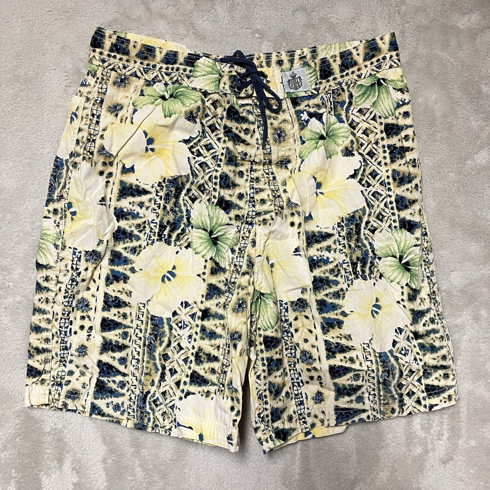 Vintage‎ Duke Kahanamoku Board Shorts Mens 34 Hawaiian Floral Swim Trunks Beach